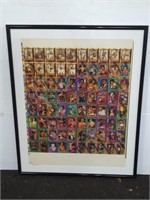 FRAMED UNCUT SHEET OF BOXING TRADING CARDS