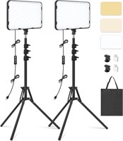 2 Pack LED Video Light with 63'' Tripod Stand,