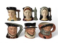6 Royal Doulton Toby Jugs, Henry VIII, Anne Boleyn