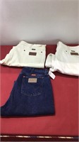 3 pair Wranglers size 35/26; 37/35 and 15