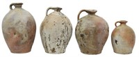 (4) FRENCH PROVINCIAL STONEWARE PITCHERS