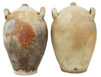 (2) FRENCH PROVINCIAL STONEWARE WINE JUGS