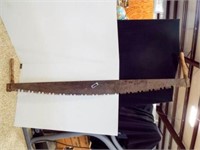 OLD 2 Man 72" Crosscut Saw - Handles in Good