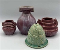 Lot Of 4 Pottery Pieces Including 3 Vases &