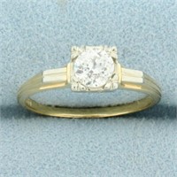 Antique Solitaire Old European Cut Diamond Engagem