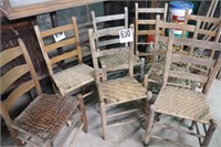 (8) Vintage Wooden Chairs (Need Repair)(R1)