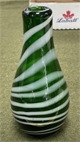 Murano Green & White Swirl Vase