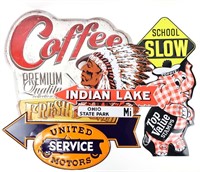 Tin Signs - Service, State Pk., Coffee (4)