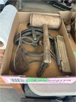 Wood malet, antique tools and more