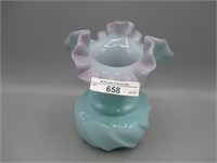 Fenton turquoise Wavecrest vase