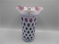 Fenton 9" purple opal ruffled vase