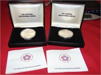 National Bicetennial Medals 1.5" Gold-plated bronz