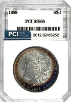 1889 Morgan Silver Dollar MS-66 Rim Toning