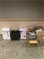 Two boxes, office supplies, large package,