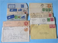 11 Old World Postal Covers w Canada USA Stamps Lot