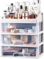 Makeup Organizer with Drawers (White)