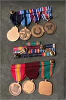 Military ribbon bar and medal lot