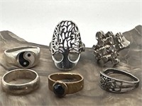 5 Sterling Rings & Copper Ring