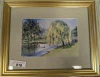 MCWHITEHILL WATERCOLOR WEEPING WILLOW