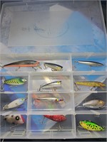 12 MISC LURES WITH CASE