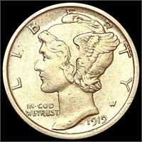 1919-D Mercury Dime CLOSELY UNCIRCULATED