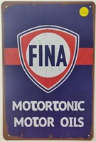 Fina Motor Oils Tin Sign