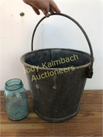 Nice Antique Reeves Galvanized Farm Bucket