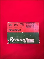 Box of 25 Remington ShurShot 20 Ga 2 3/4" 7 1/2