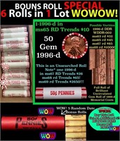 THIS AUCTION ONLY! BU Shotgun Lincoln 1c roll, 199