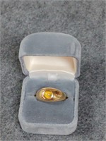 Vintage Gold Plated Tigers Eye Ring Size 9