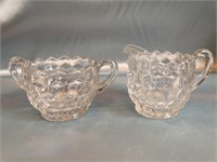 CRYSTAL CREAM AND SUGAR SET