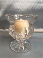 LEAD CRYSTAL TULIP CANDLE HOLDER