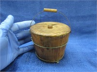 small antique butter bucket & lid - dated 1890