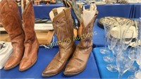 LADIES BROWN LEATHER AUSTIN HALL COWBOY BOOTS