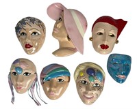 Group of Vintage Ceramic Wall Masks