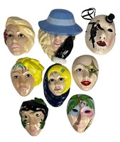 Assortment of Vintage Ceramic Wall Masks