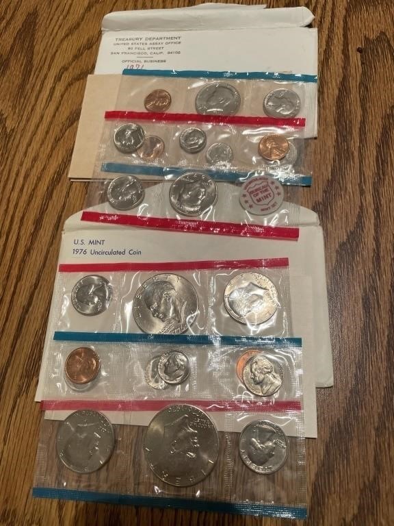1971 and 1976 Uncirculated US Coins