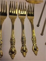 Gold Plated Flatware and Swizel Sticks