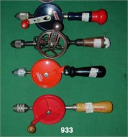 Four assorted hand drills
