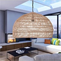 ULN-Boho Rattan Basket Hanging Lamp