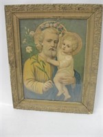 20.5" x 25.5" Framed Antique Religious Print