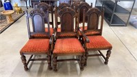 Set of Six Feudal Oak Chairs