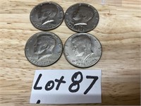 4- Bicentennial Kennedy Half Dollars