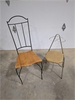 Metal framed chairs- wooden base 19"h to seat,