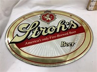 Stroh’s Beer Mirror, 14”x12”