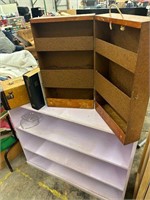 Bookcase, wood folding storage cabinet