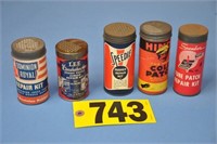 Vintage colorful cardboard tube patch kits