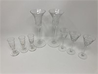 Cut Crystal Sherry Glasses Stemware Glass