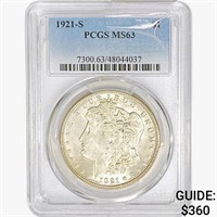 1921-S Morgan Silver Dollar PCGS MS63