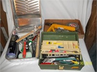 Paint Supplies & Tackle Box with tools